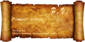 Pomper Vince névjegykártya